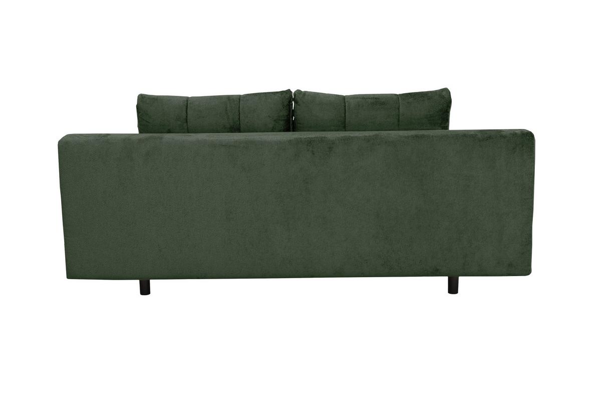 Rozkládací pohovka PERLA, tmavě zelený velur - černá/tmavě zelená, Konvenční, kov/textil (203/94/96cm)