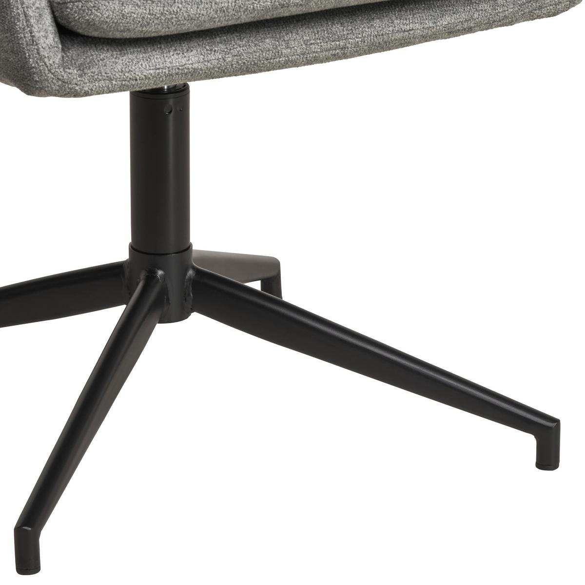 Armlehnstuhl Patrice Grau, Sitzfl. 360° Drehbar - Schwarz/Grau, Design, Holz/Textil (57/88/67cm) - MID.YOU