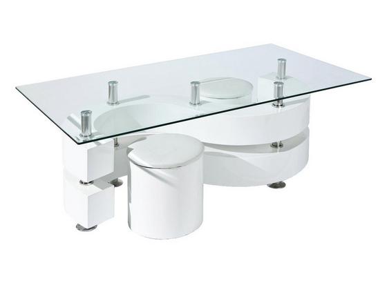 Couchtisch Saphira B: 130 cm Weiß - Chromfarben/Weiß, Basics, Glas/Holzwerkstoff (130/46/70cm) Couchtisch Saphira B: 130 cm Weiß - Chromfarben/Weiß, Basics, Glas/Holzwerkstoff (130/46/70cm)