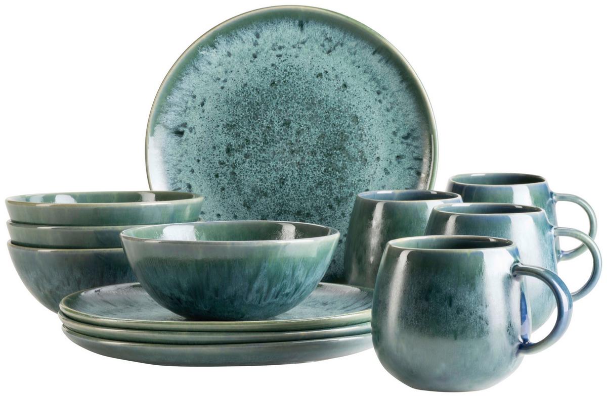 Frühstücksset Carellia Blau, 12-teilig - Blau, Trend, Keramik - Mäser