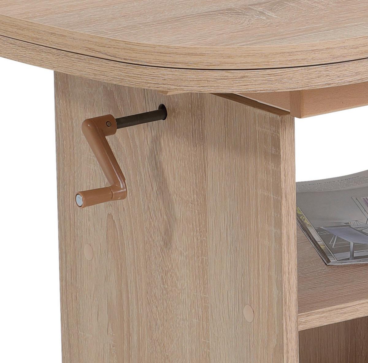 Couchtisch Höhenverstellbar + Ausziehbar Babsi Eiche Dekor - Sonoma Eiche, MODERN, Holzwerkstoff/Kunststoff (107-157/67/53-63cm) - MID.YOU