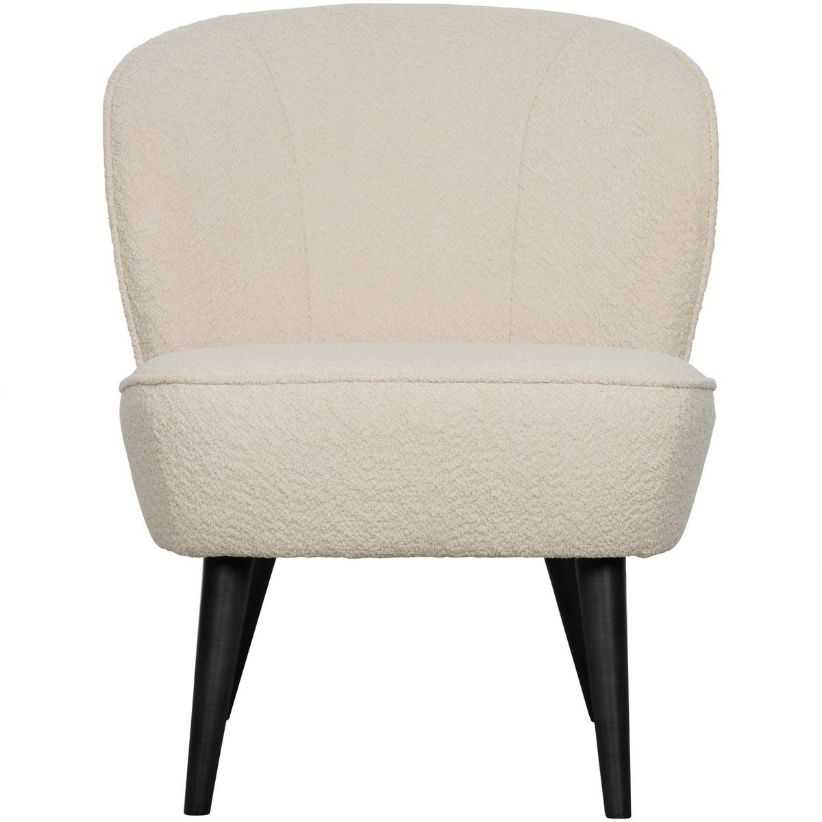 Sessel Sara Creme B: 59cm - Creme/Schwarz, Design, Textil (59/71/70cm) - Livetastic