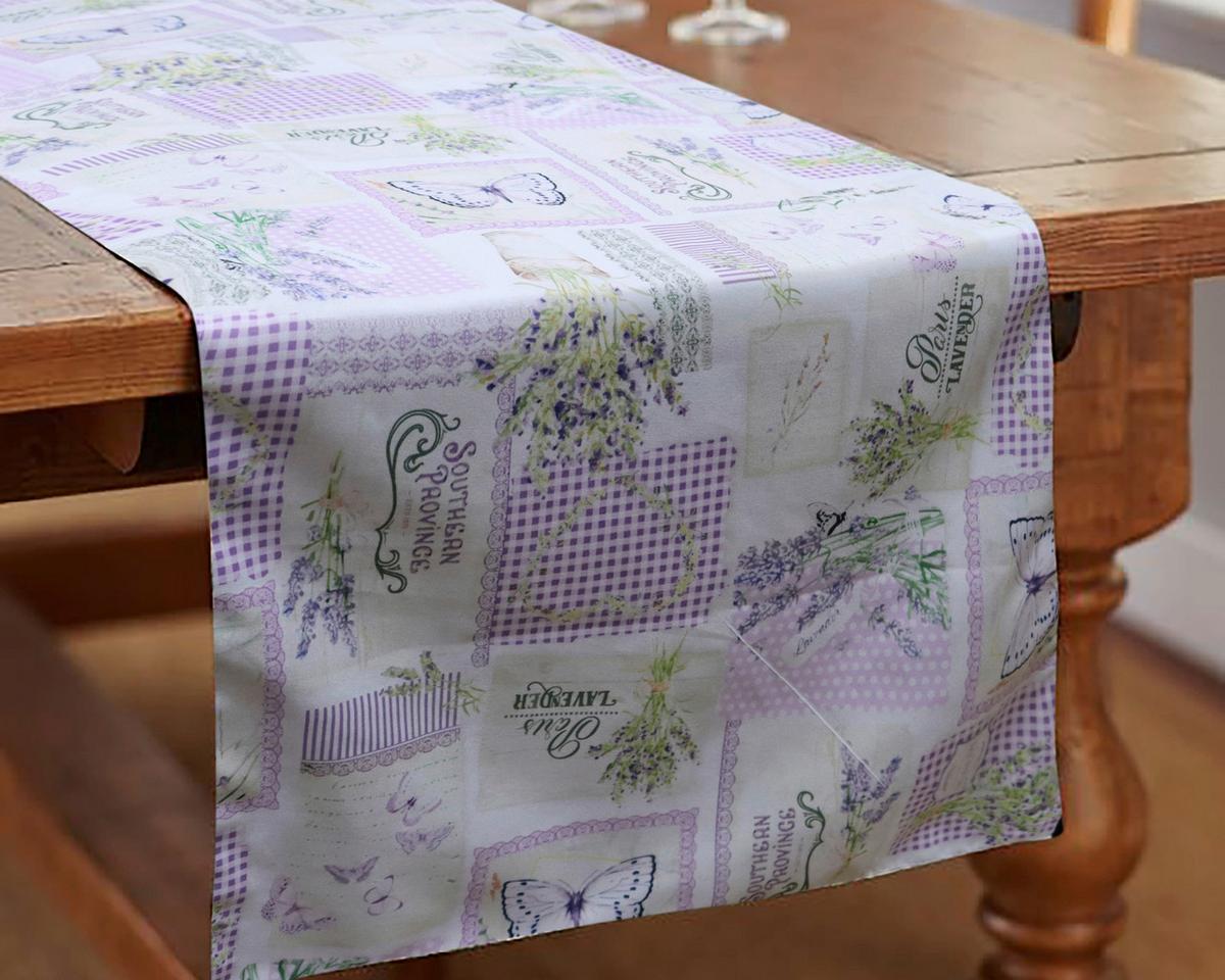 TISCHLÄUFER LAVENDEL - Multicolor, ROMANTIK / LANDHAUS, Textil (40/140cm) - James Wood