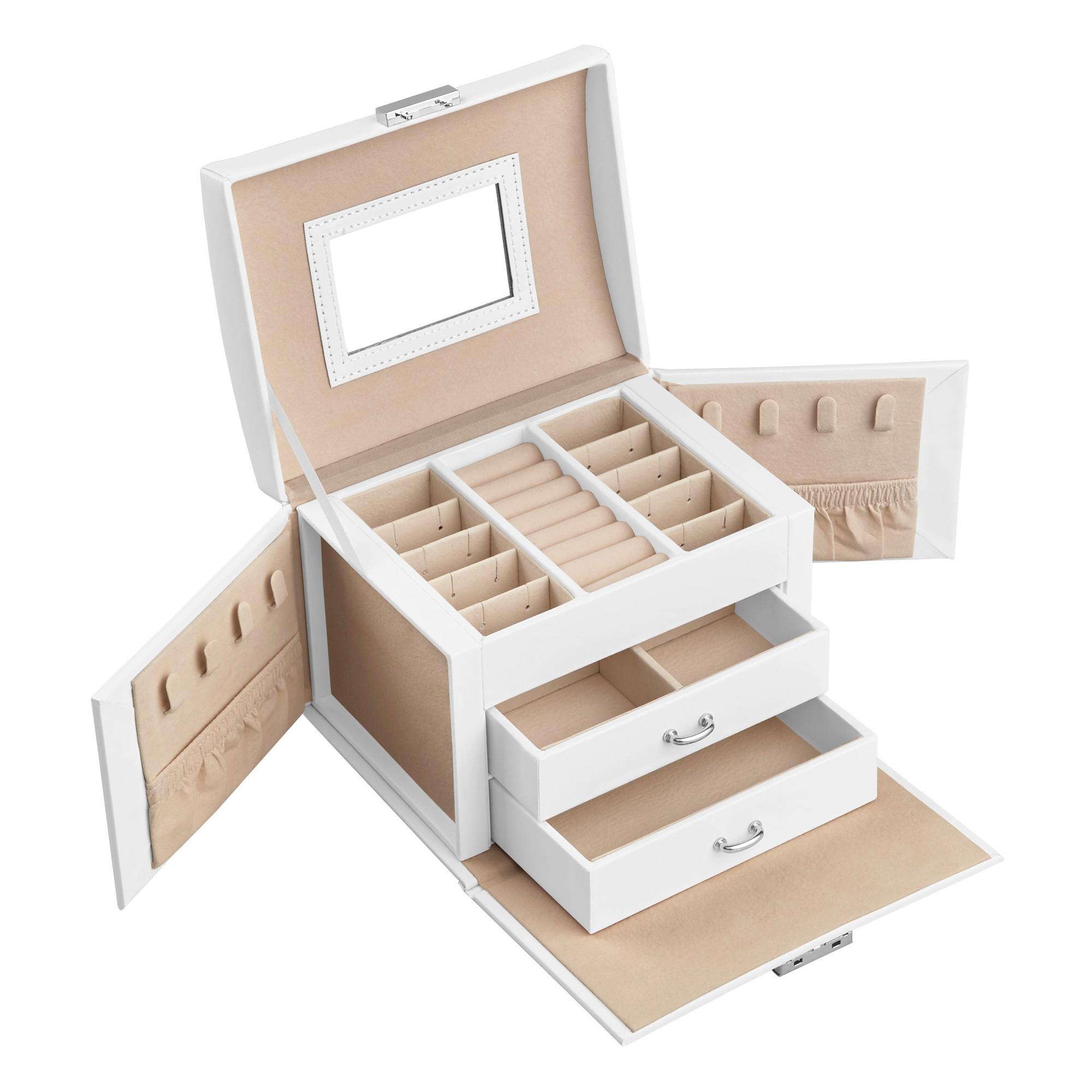 Schmuckkästchen Weiß B: 18 Cm - Weiß, LIFESTYLE, Holzwerkstoff (18/13,5/14cm)