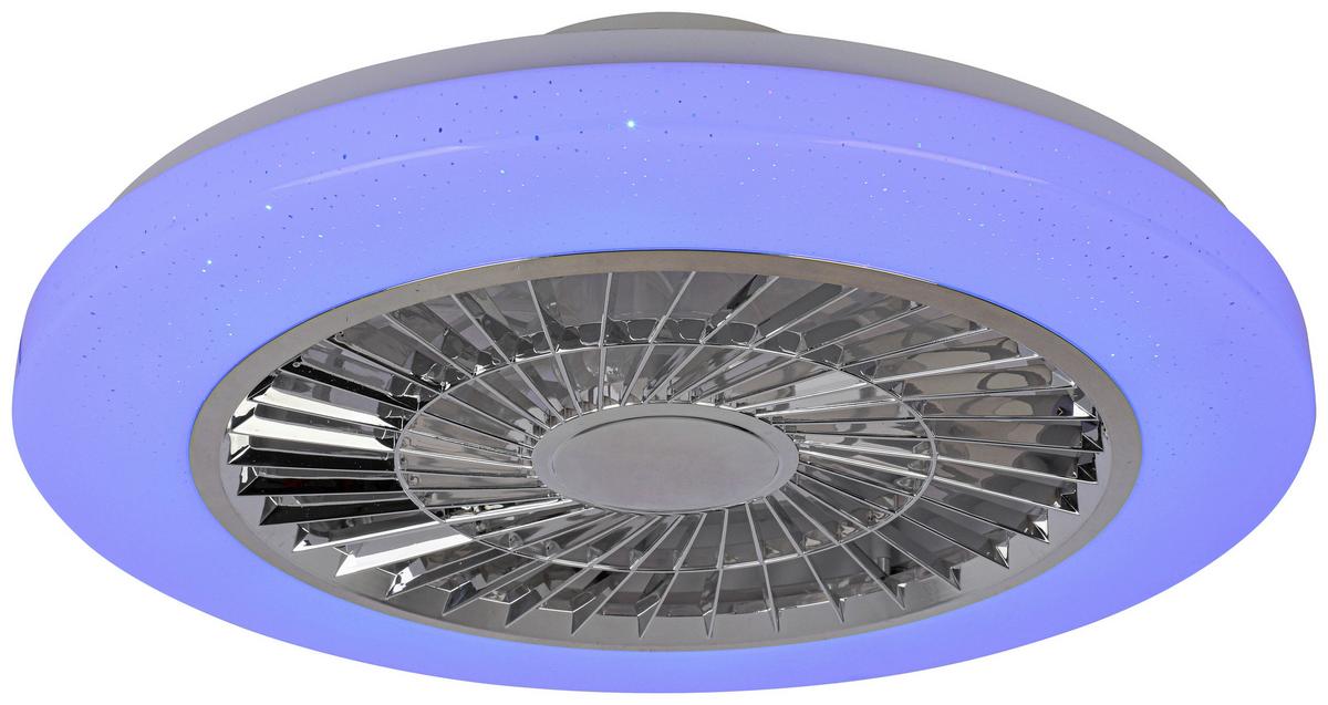 Led Mennyezeti Ventilátor Nua - krómszínű/áttetsző, Modern, műanyag/fém (49/16cm) - Luca Bessoni