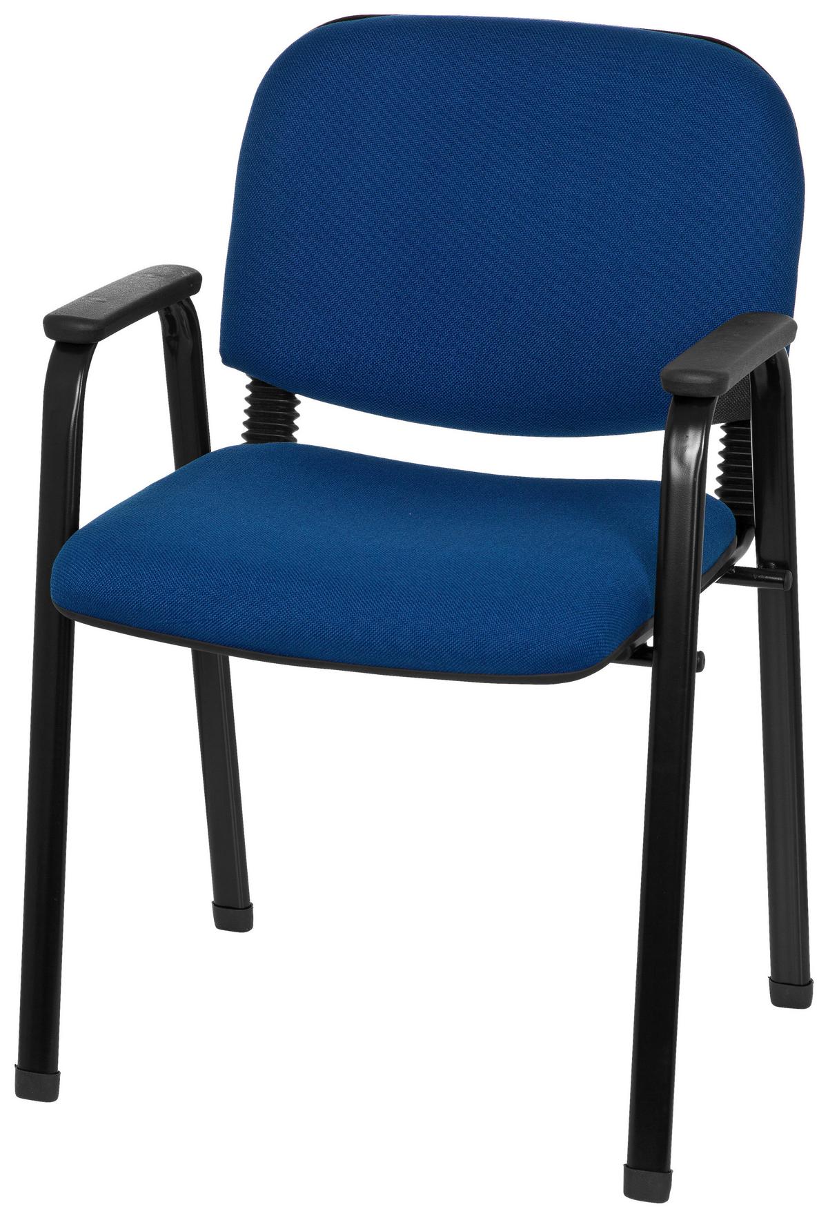Besucherstuhl Xt 650 Blau/Schwarz Bis 120 Kg - Blau/Schwarz, Basics, Kunststoff/Textil (55/84/42cm) - MID.YOU