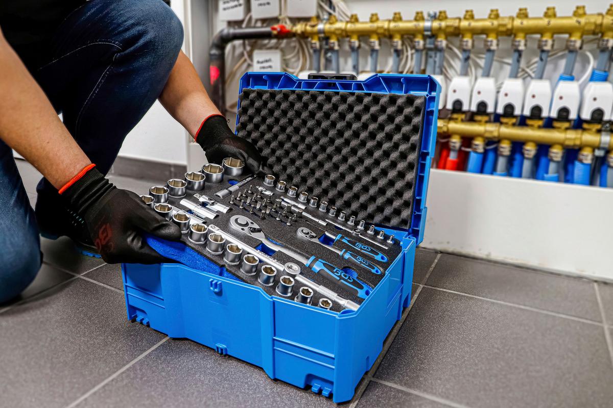 Steckschlüsselsatz Hammer-Zangen-Schraubendreher - Blau, Basics (41,8/30,3/16,6cm)