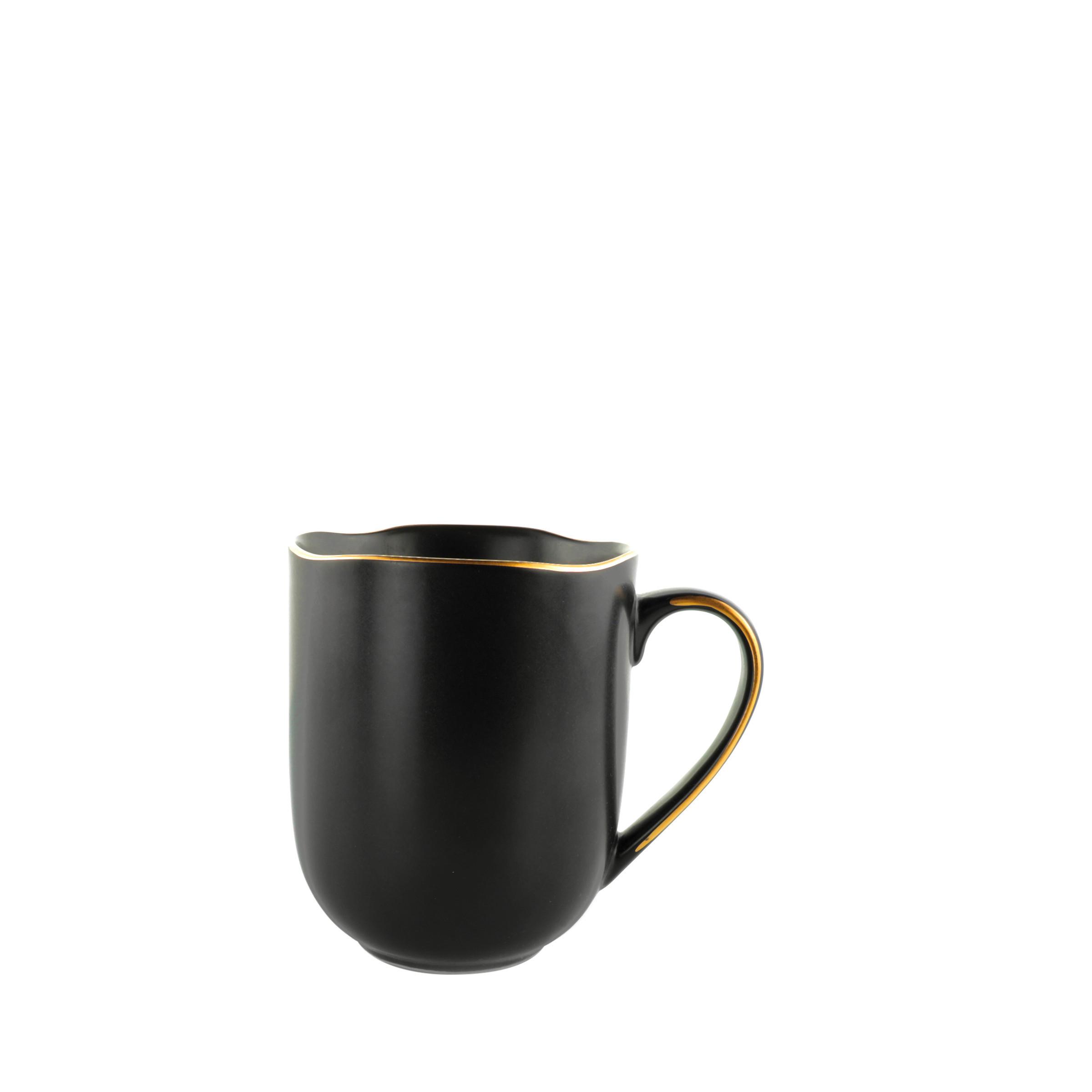 Hrnek Na Kávu Onix - černá/barvy zlata, Moderní, keramika (350ml) - Premium Living