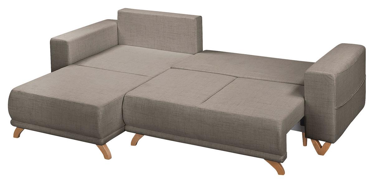 Ecksofa Bella Graphitfarben S: 257x174 Cm - Wengefarben/Graphitfarben, Design, Textil (257/174cm) - Livetastic