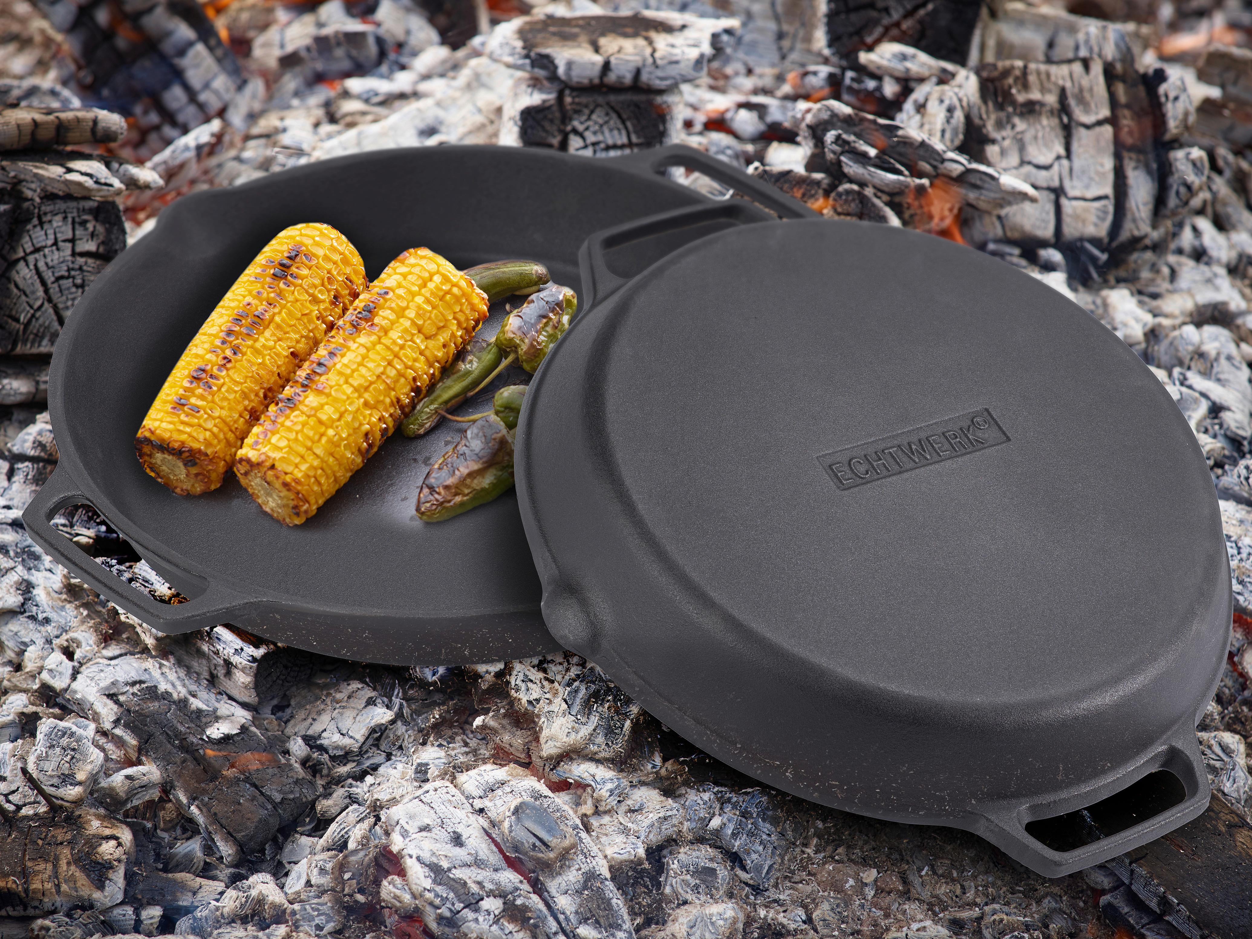 Echtwerk Grillpfanne Echtwerk Servierpfanne- - Schwarz, Trend, Metall (35/5cm) - Echtwerk