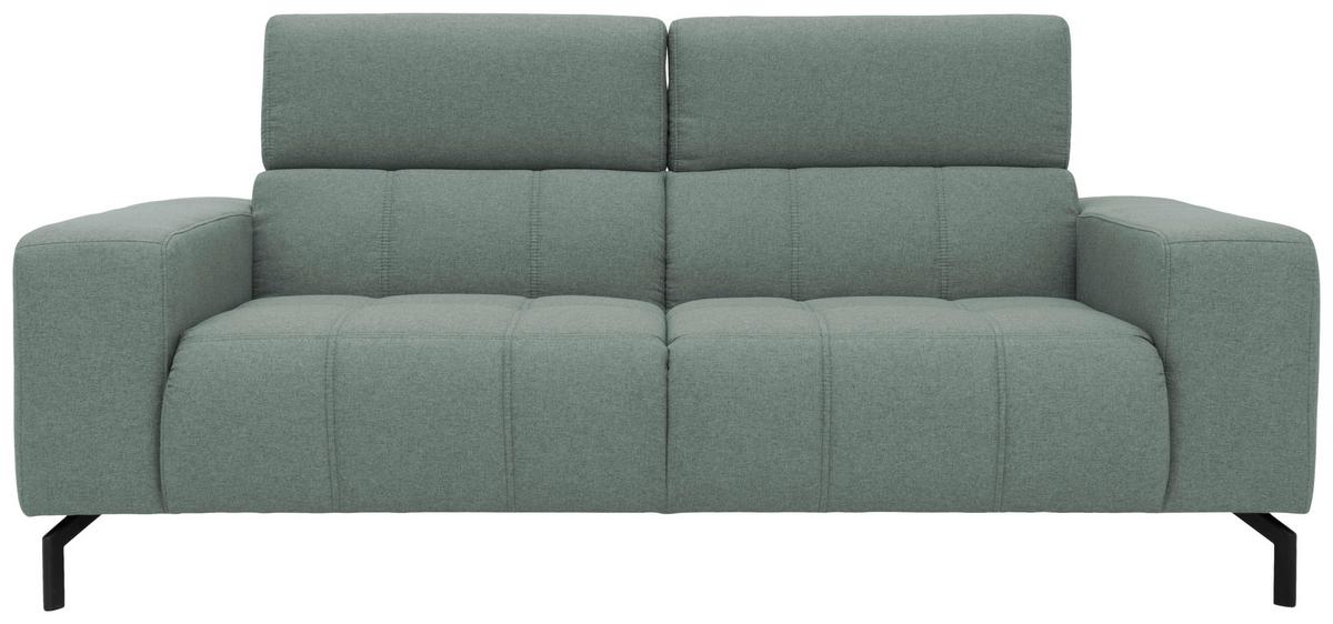 2-sitzer-sofa Kopfteil Verstellbar Cunelli Türkis - Schwarz/Hellblau, Design, Textil (208/79/104cm) - MID.YOU
