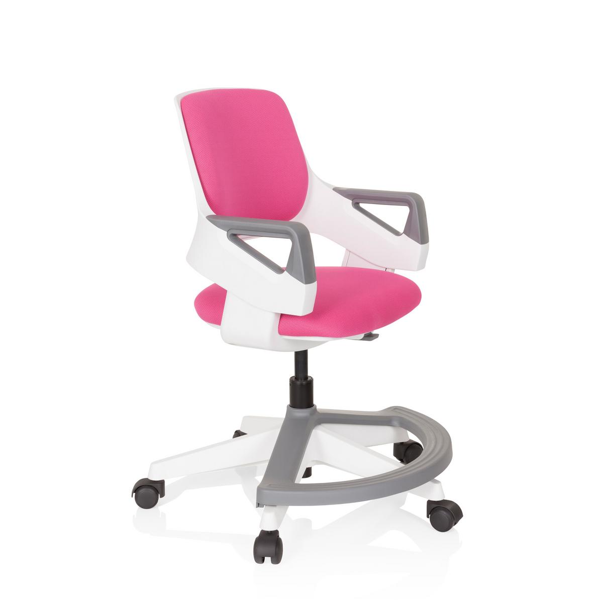 Jugenddrehstuhl Kid Flex Mit Armstützen Pink Bis 70 Kg - Pink/Weiß, Basics, Kunststoff (53/80-93/60cm) - MID.YOU