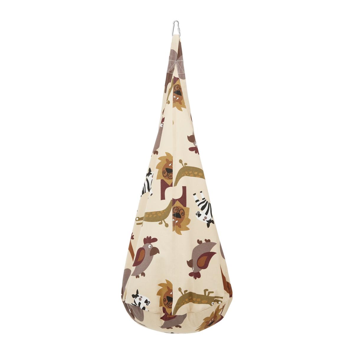 Sieťová hojdačka POOH vrátane vankúša - hnedá/béžová, Modern, textil (70/150/70cm) - Bessagi Kids