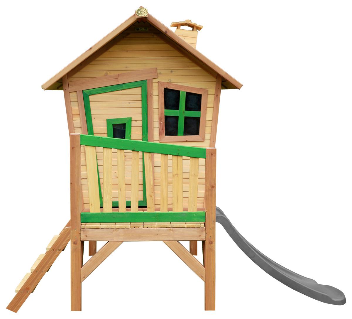 Spielhaus A030.045.80 - Braun/Grau, KONVENTIONELL, Holz/Kunststoff (264/203/177cm) - Ambia Garden