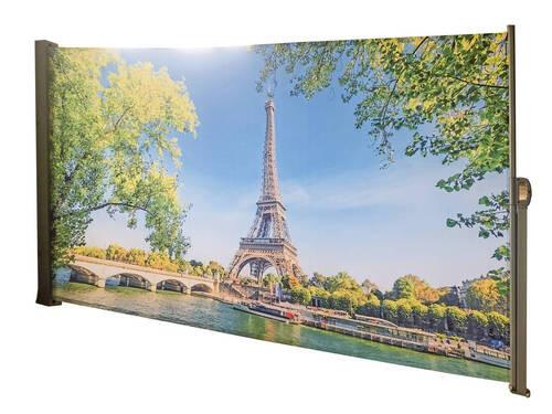 Seitenmarkise 300x160 cm Bunt Parismotiv ausziehbar - Silberfarben, Basics, Kunststoff/Metall (300/160/9cm)