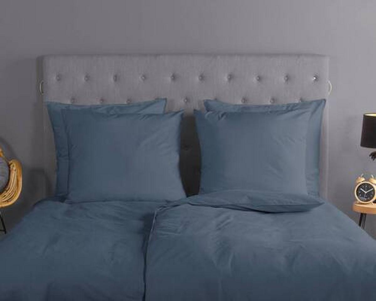 Bettwäsche Uni Blau Dunkelblau 135x200 cm - Dunkelblau, Basics, Textil (135/200cm)