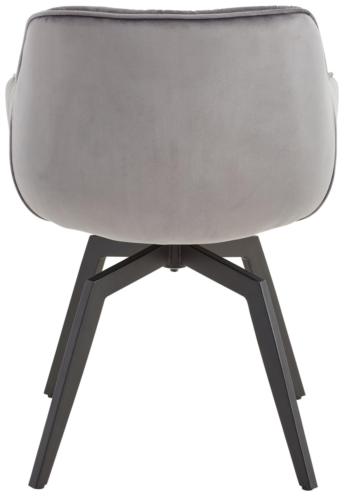 Armlehnstuhl Avegno Dunkelgrau Mit Drehbare Sitzfläche - Dunkelgrau/Schwarz, MODERN, Holz/Textil (58/83/63cm) - Livetastic