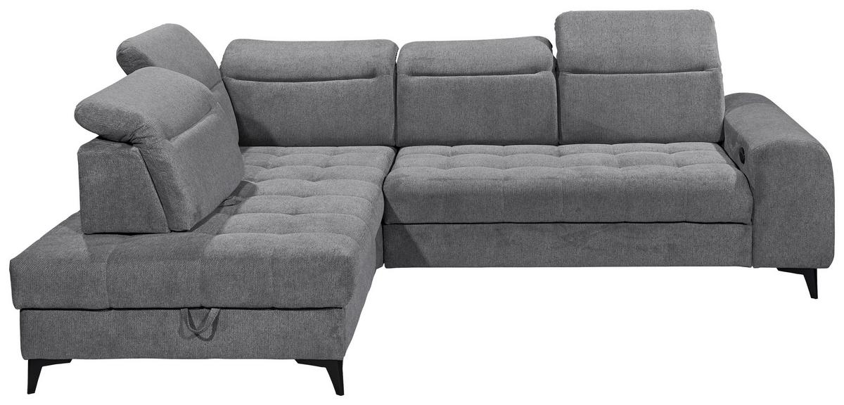 Ecksofa Rockdale Anthrazit S:200x282cm - Anthrazit/Schwarz, KONVENTIONELL, Textil (200/282cm) - MID.YOU