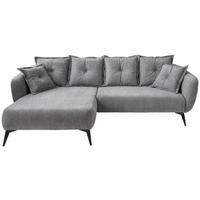 Ecksofa Baggio Grau S: 162x277 cm - Schwarz/Grau, MODERN, Textil (162/277cm) - Livetastic