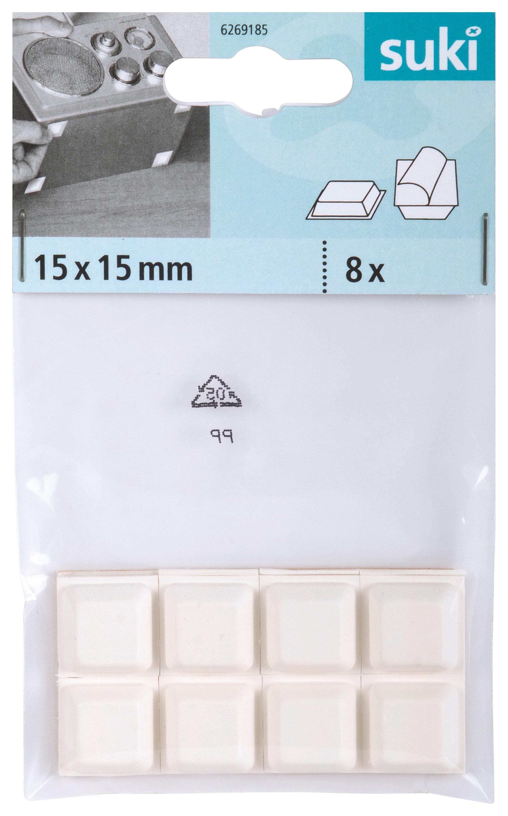 Ütköző 15x15mm - fehér, műanyag (1,5/1,5cm) - Suki