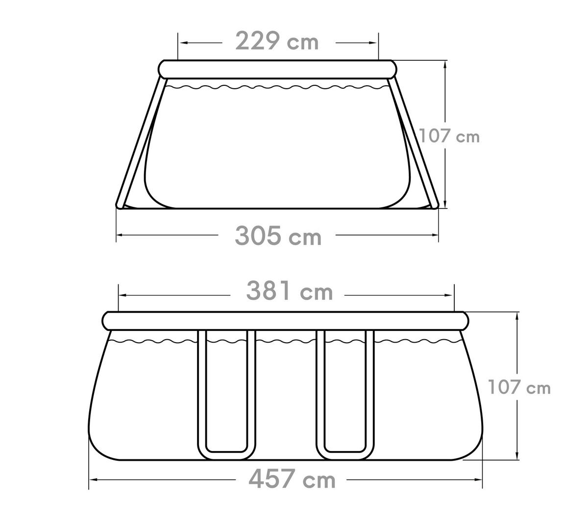 Aufstellpool Oval mit Leiter L: 457 cm - Blau, KONVENTIONELL, Kunststoff (457/305/107cm)