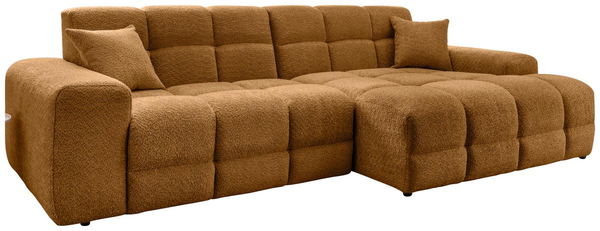 Ecksofa Bosco Goldfarben S: 301x152 cm - Goldfarben/Schwarz, MODERN, Textil (301/152cm) - Livetastic