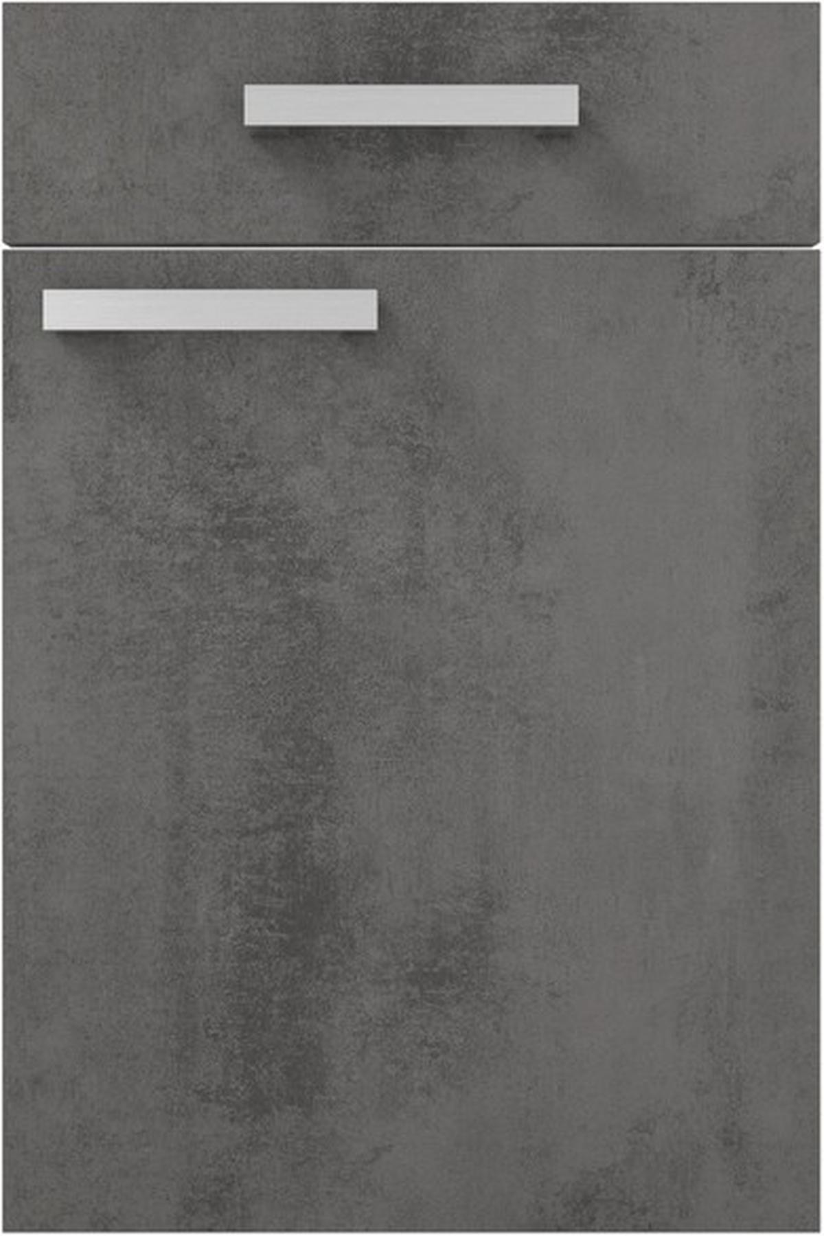 Eckküche Ip1200 ohne Geräte 320x185 cm Betonoptik - Schieferfarben/Dunkelgrau, Basics (320/185cm)