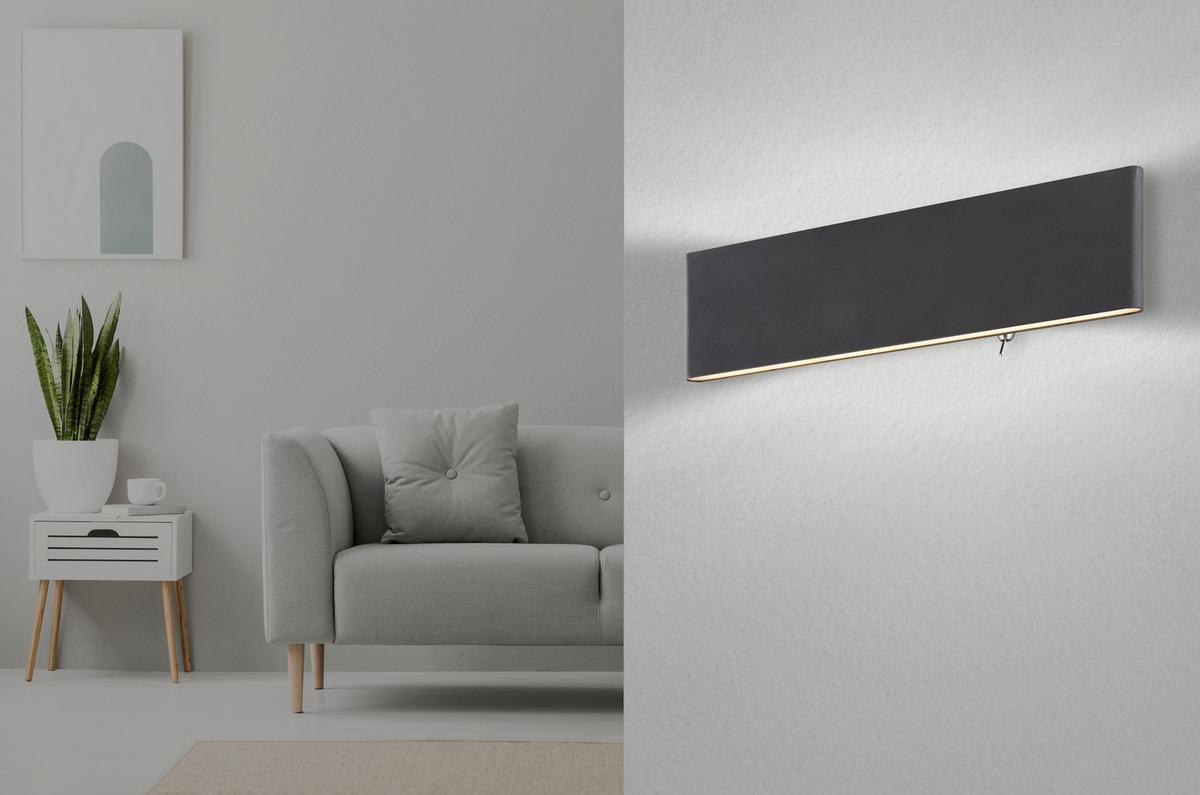 NÁSTĚNNÉ LED SVÍTIDLO SIEGFRIED - bílá/černá, Basics, kov/plast (29.5/4.5/8cm)