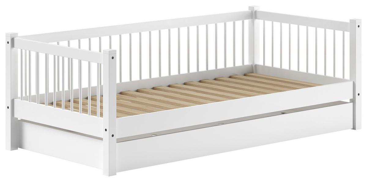 Bett Forrest - Weiß/Naturfarben, MODERN, Holz (90/200cm) - MID.YOU