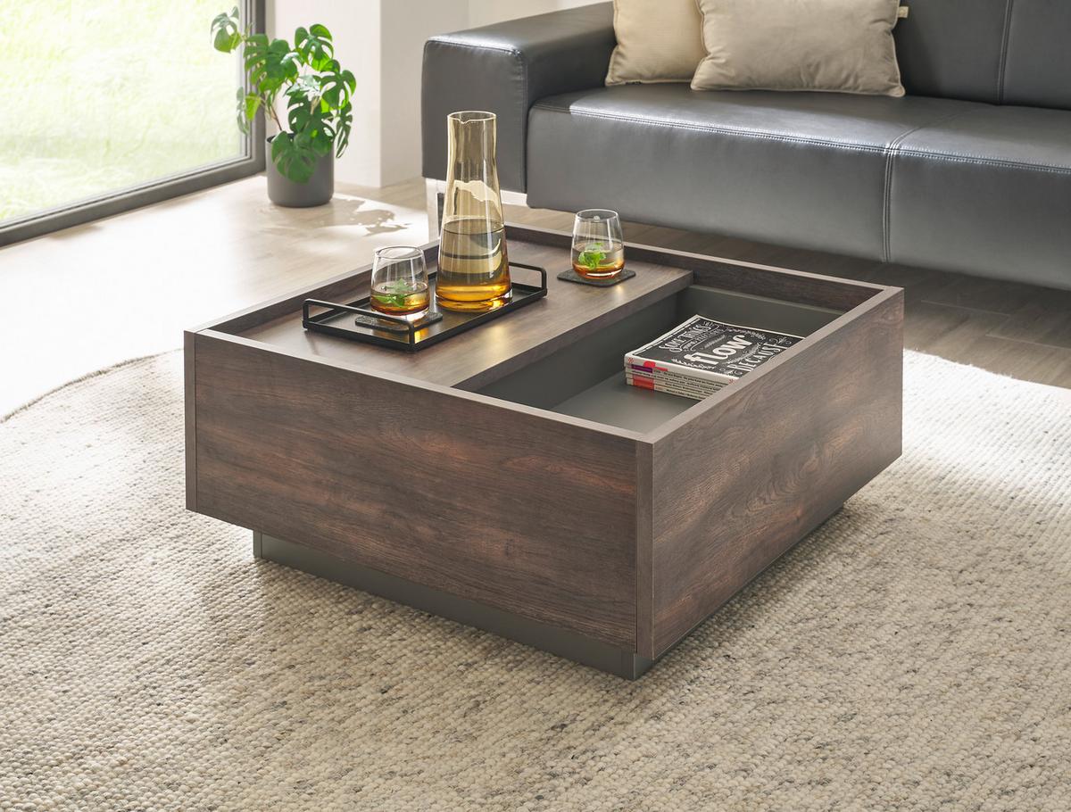 Couchtisch Largo Anthrazit/Eichefarben B: 75 cm - Eichefarben/Anthrazit, Design, Holzwerkstoff (75/33/75cm) - MID.YOU