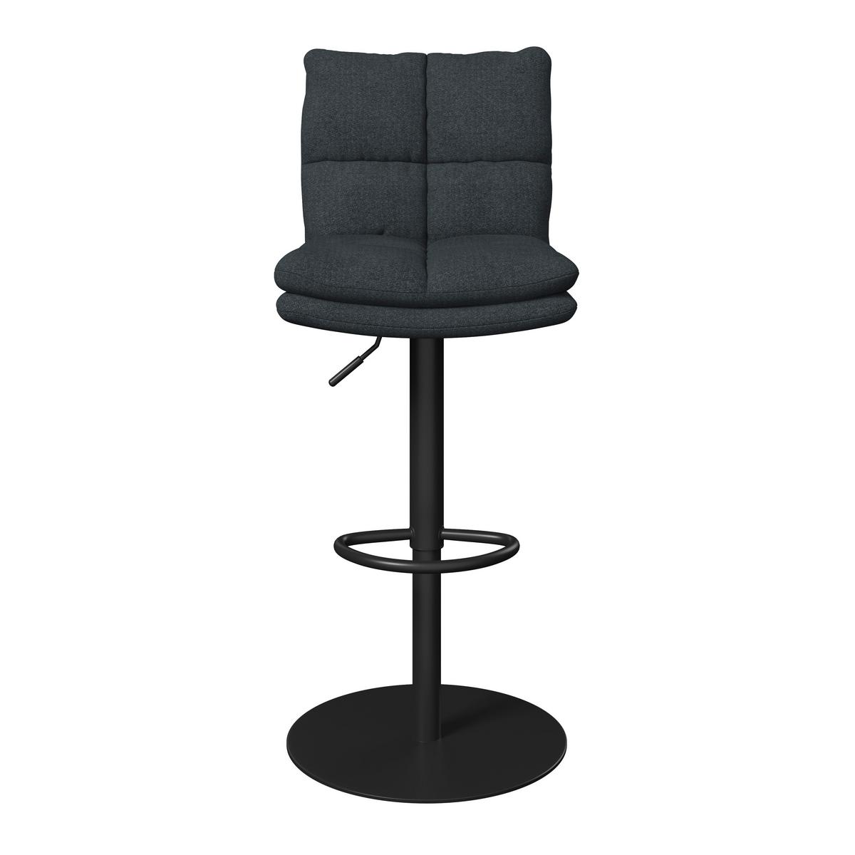 Barová stolička Caja, čierna - čierna, Modern, kov/drevo (47/87-107/49cm) - Bessagi Home