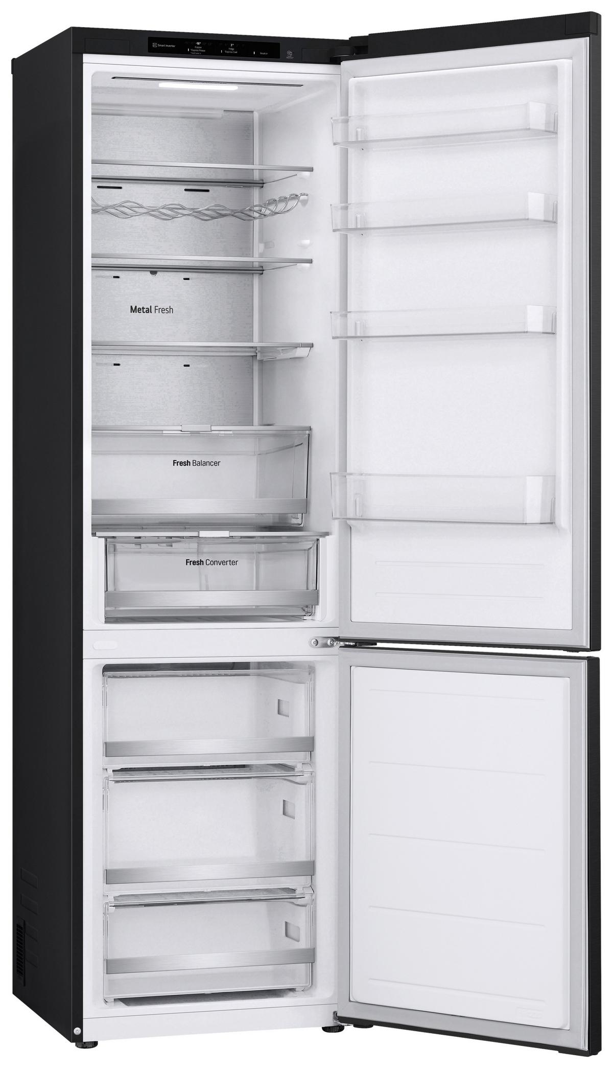 Kühl-Gefrier-Kombination Gbv7280aev - Schwarz, Basics, Glas/Kunststoff (59.5/203/67.5cm) - LG