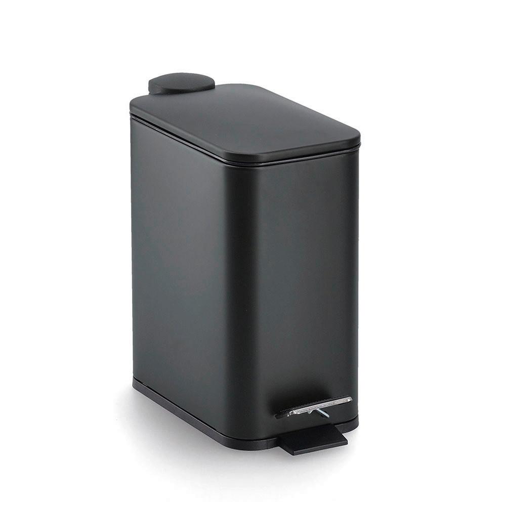 Treteimer in Schwarz LxBxH: ca. 28,7x14x29 cm - Schwarz, Basics, Metall (28,7/14/29cm) - Zeller Present