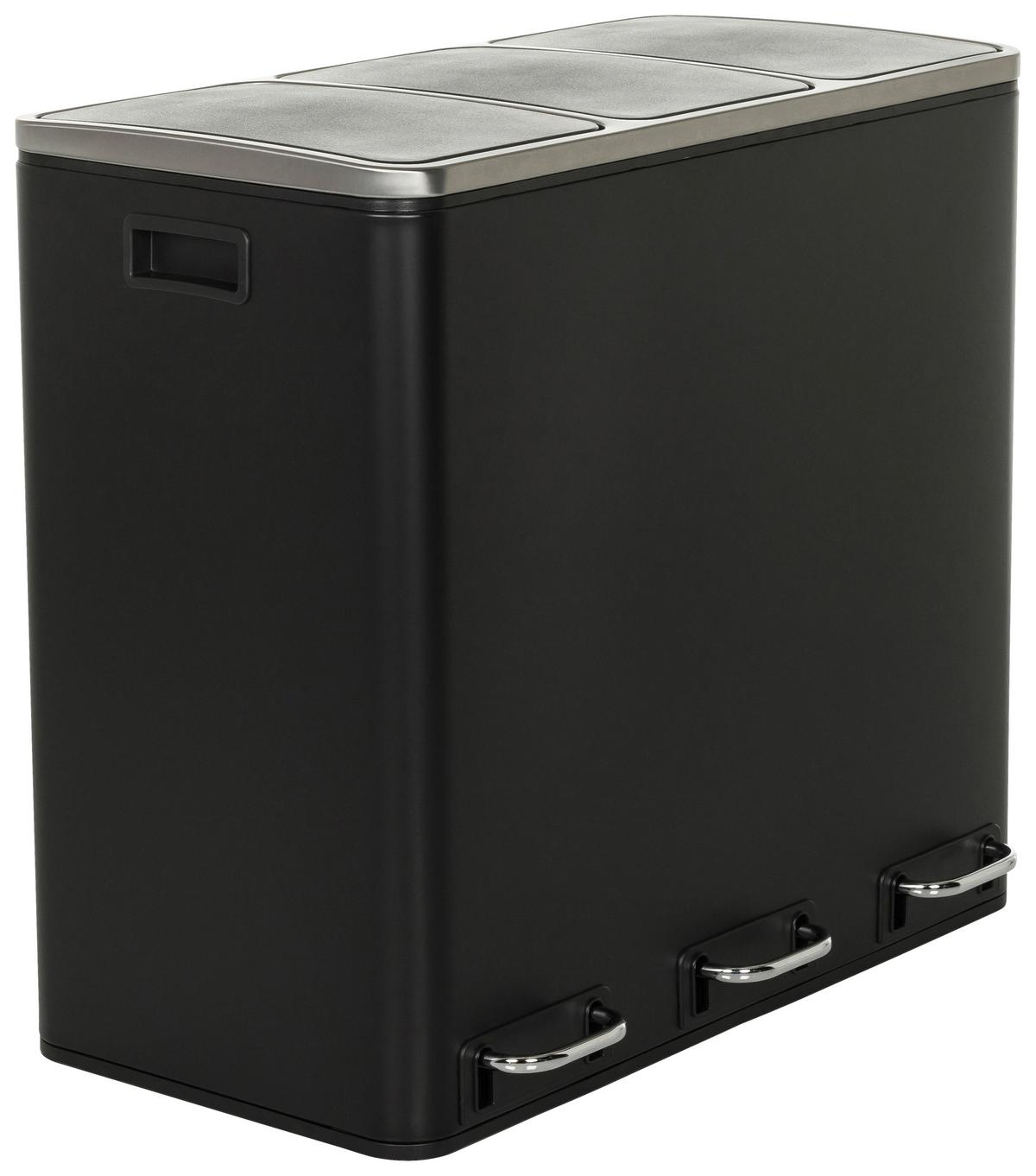 Abfallsammler Clean Ix Schwarz B: 61 cm - Schwarz, MODERN, Kunststoff/Metall (61.0/56.0/31.5cm) - MID.YOU