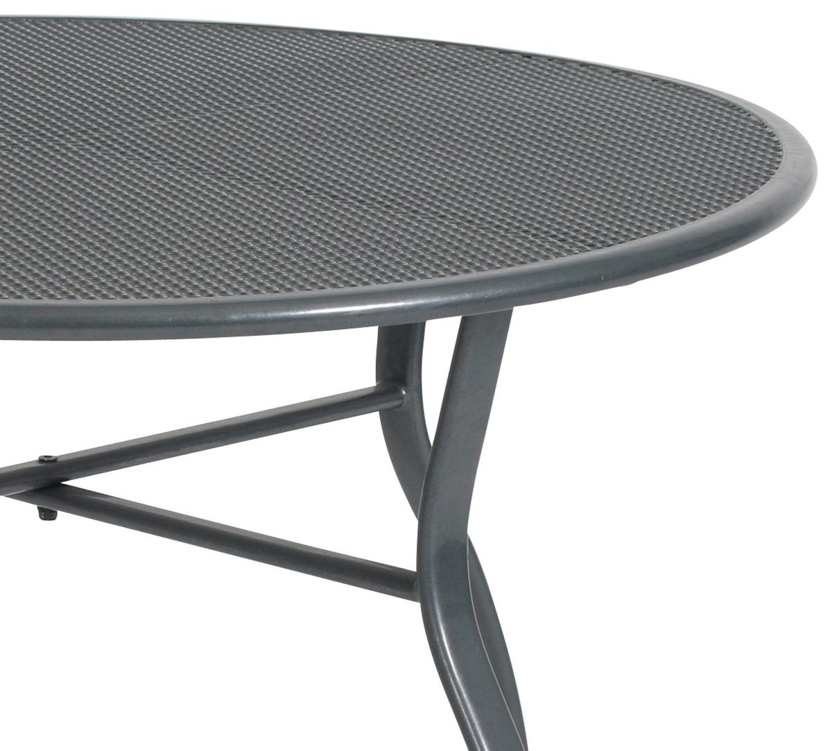 Gartentisch Toulouse Stahl Ø 80 cm - Grau, Basics, Metall (80/80/74cm) - Gardenson