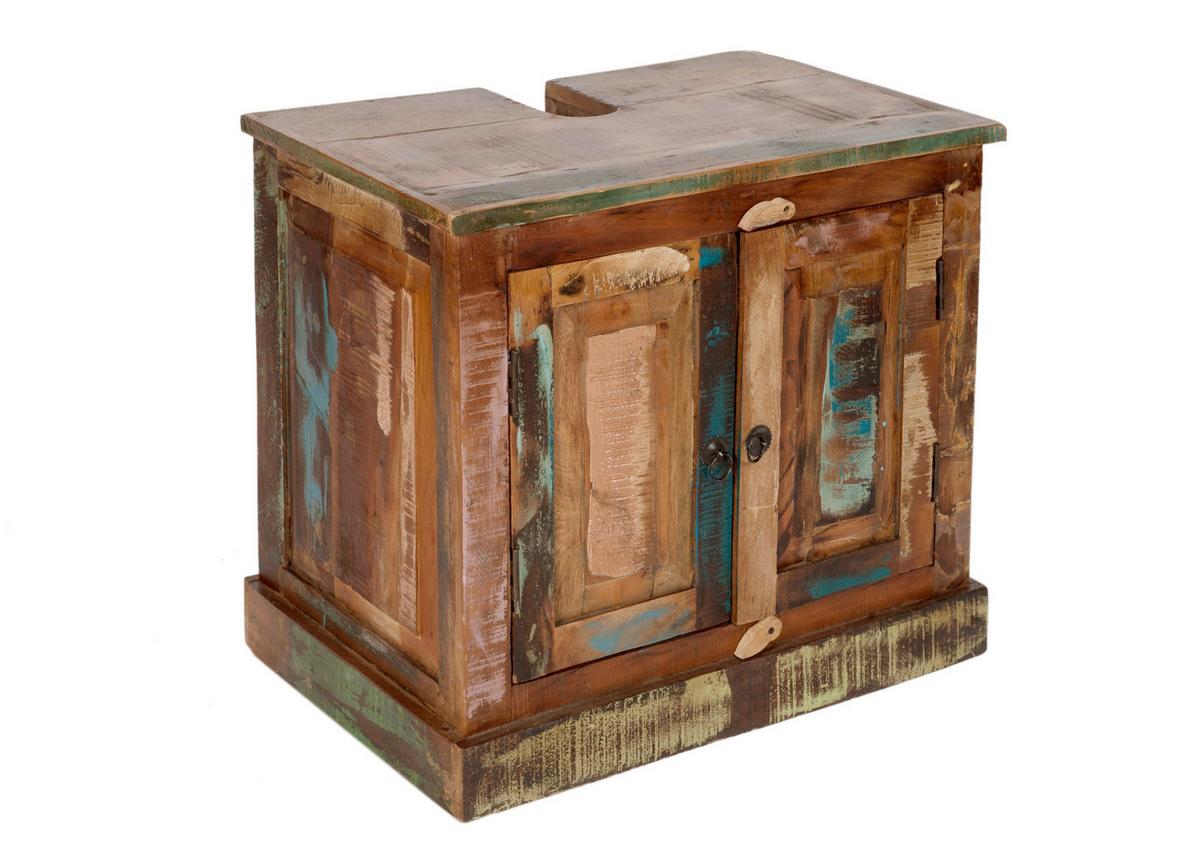 BADEZIMMER Echtholz massiv 5-teilig - Multicolor, Basics, Holz - Livetastic