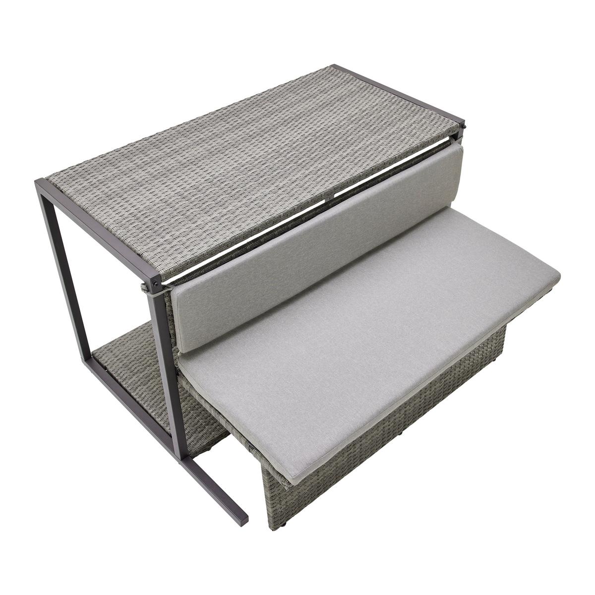 Sada na balkon MARIO hnědá - šedavě hnědá, Moderní, kov/textil (120/75/105cm) - Bessagi Garden