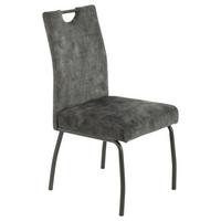 Négylábú Szék Evelyn - antracit/szürke, Konventionell, textil/fém (50/97/62cm)