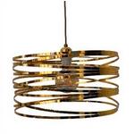 Hängeleuchte Kathrin H: 120 cm 1-Flammig - Goldfarben, Design, Kunststoff/Metall (40/120cm) - James Wood