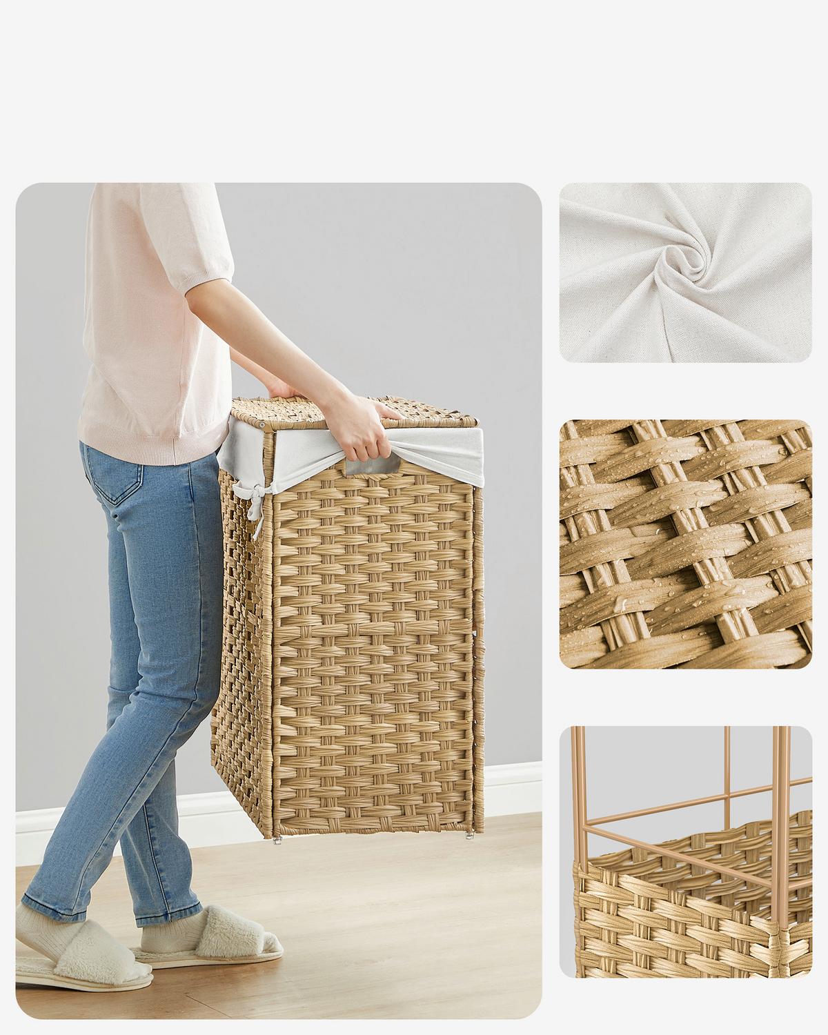 Wäschekorb Naturfarben B: 70 Cm - Naturfarben, Basics, Kunststoff/Textil (70/66/36cm)