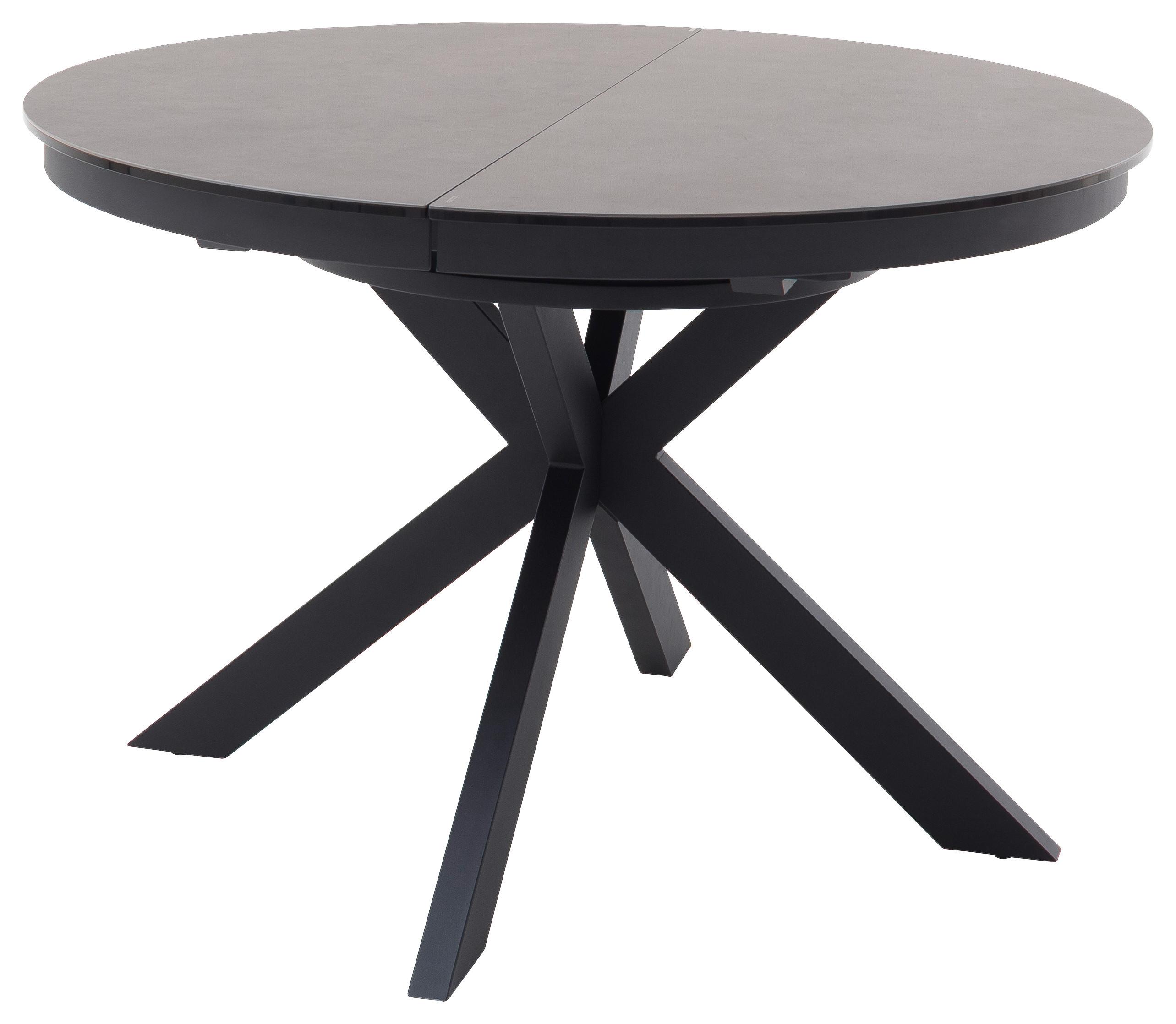 Esstisch ausziehbar Winnipeg 120-160x120 cm Anthrazit - Anthrazit, Design, Keramik/Metall (120-160/120/76cm) - Livetastic