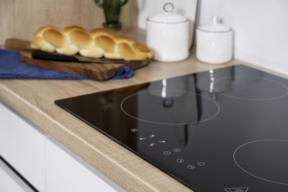 Küchenzeile Premium mit Geräten 270 cm Weiß/Eiche Dekor Modern - Eichefarben/Weiß, MODERN, Holzwerkstoff (270cm) - Respekta