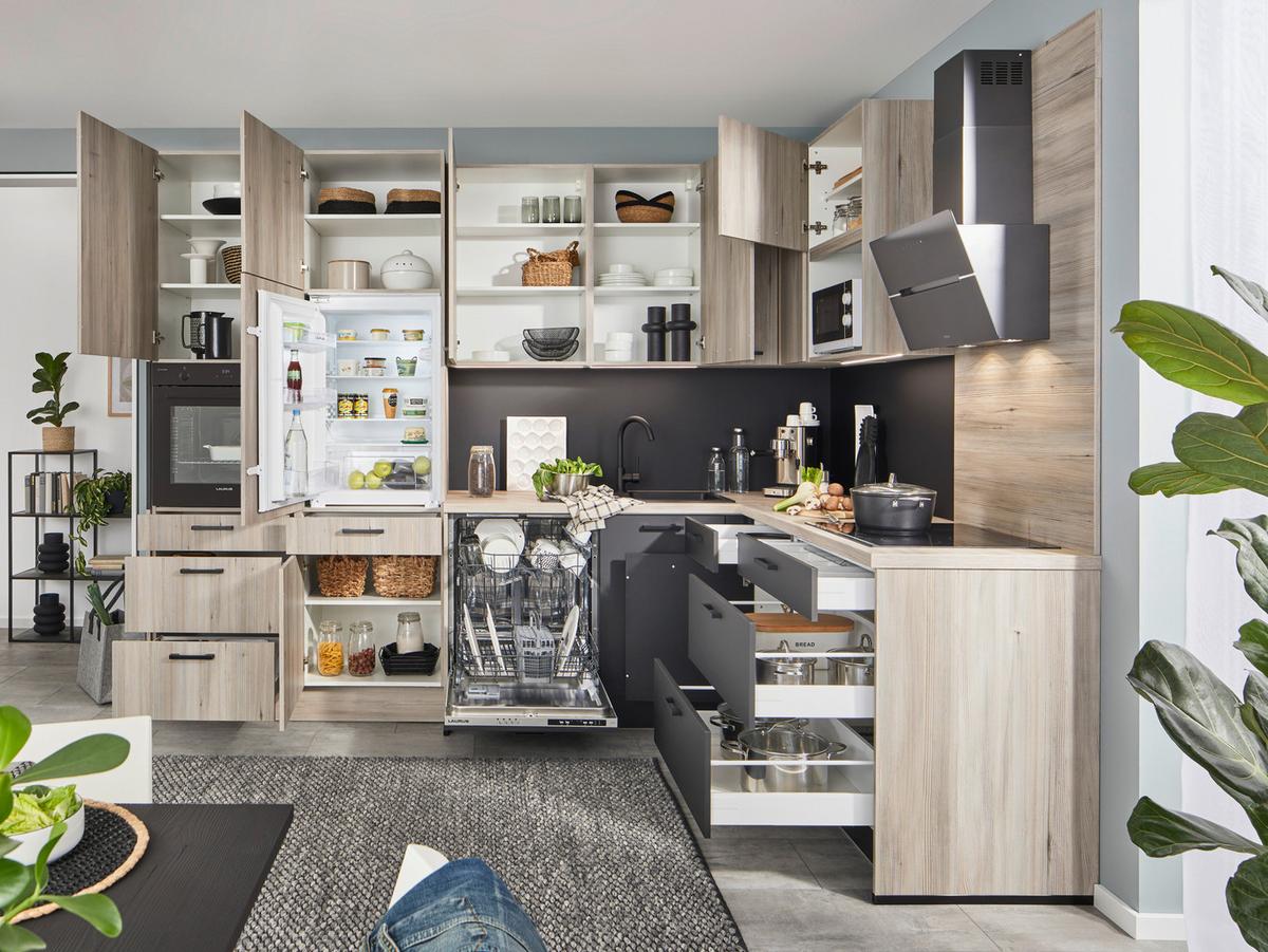 Eckküche Pn100/210 - Design, Holzwerkstoff (298/205cm) - Pino