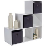 Raumteiler Pisa 5 ca. 112/114/35cm Weiß - Weiß/Grau, MODERN, Holzwerkstoff (112/114/35cm)