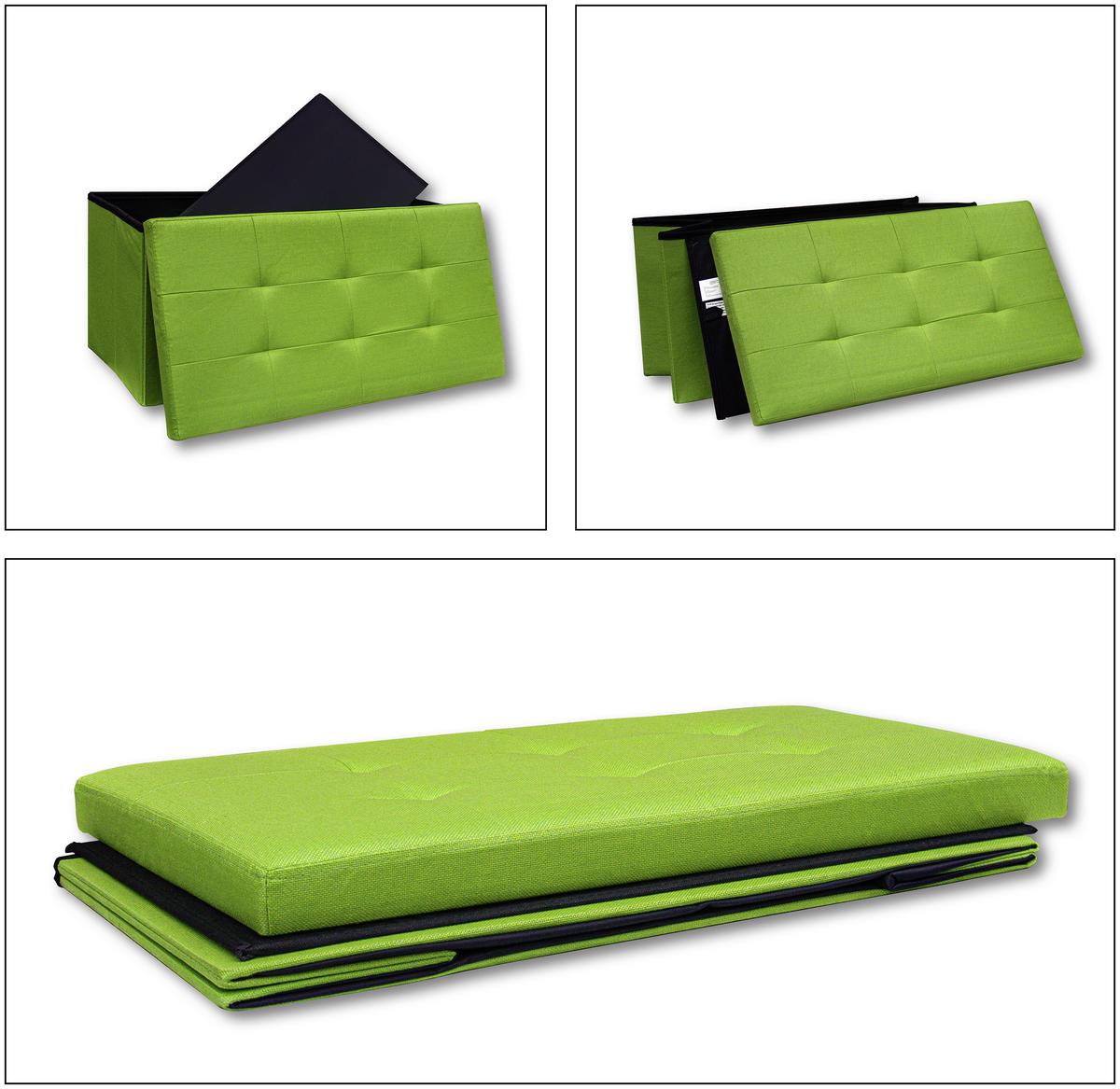 Sitzbox Boxas Grün B: 76 Cm - Grün, Basics, Holzwerkstoff/Kunststoff (76/38/38cm) - MID.YOU