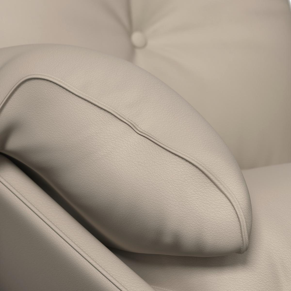 Relaxační křeslo ANDREA, béžová, s taburetem - černá/béžová, Moderní, kov/dřevo (82/105/80cm) - Bessagi Home