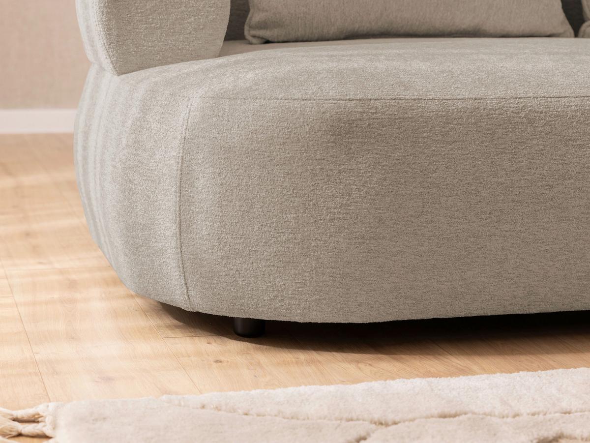 Ecksofa Ferro Hellbraun S: 256x156 cm - Hellbraun/Schwarz, Design, Textil (256/156cm) - Livetastic