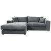 Ecksofa Funny S Links Dunkelgrau, Schenkel:180x265cm - Dunkelgrau/Schwarz, Basics, Textil (180/265cm) - Livetastic