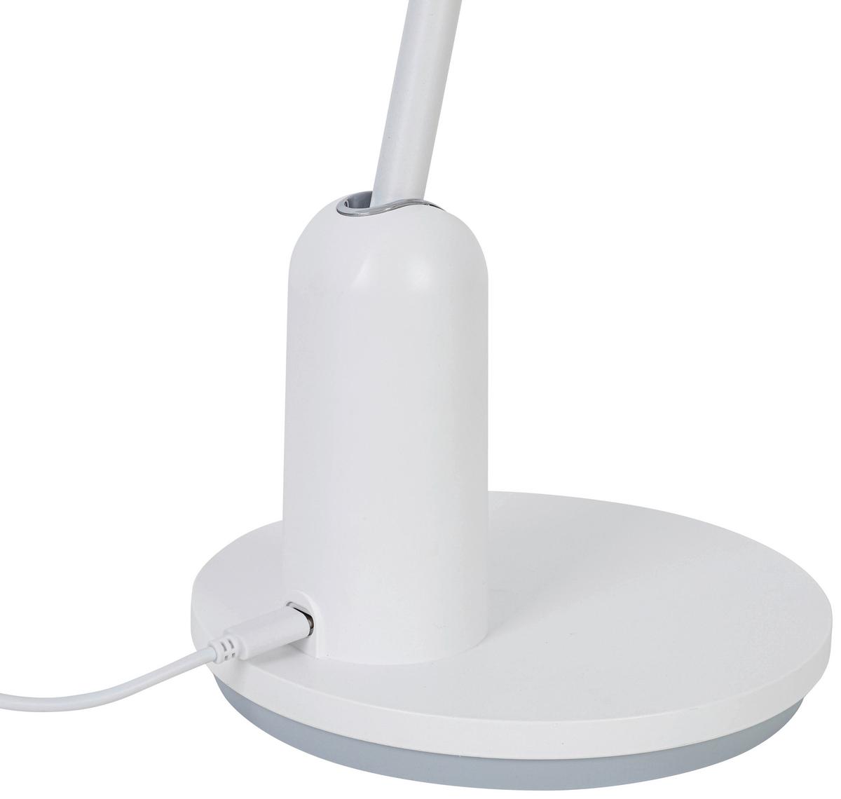 Led-schreibtischleuchte Luana - Chromfarben/Weiß, MODERN, Kunststoff (23,9/16,4/46,7cm) - Luca Bessoni