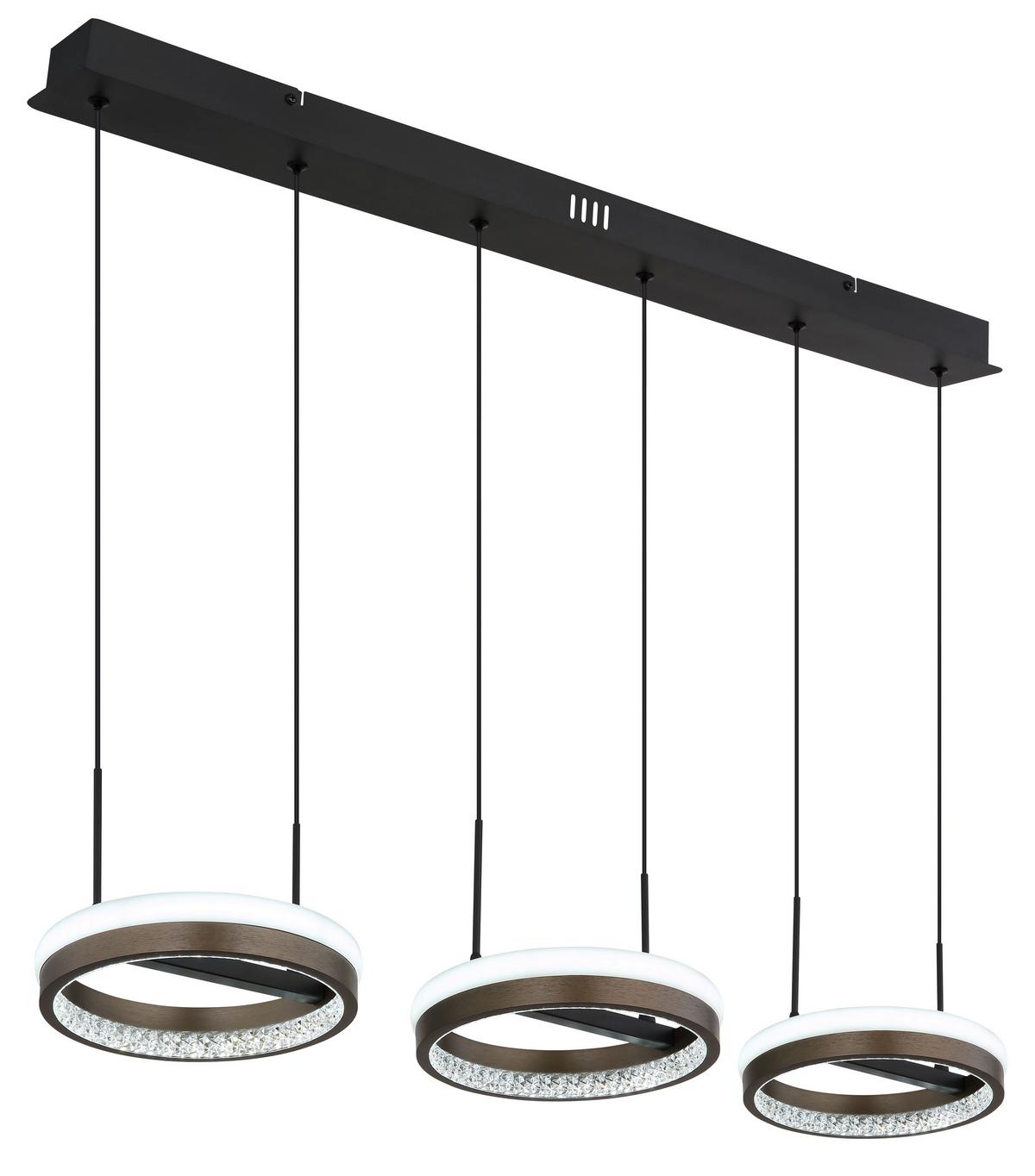 LED-HÄNGELEUCHTE 67179H2 DELLA - Klar/Dunkelgrau, Design, Kunststoff/Metall (82/20,6/150cm) - Globo